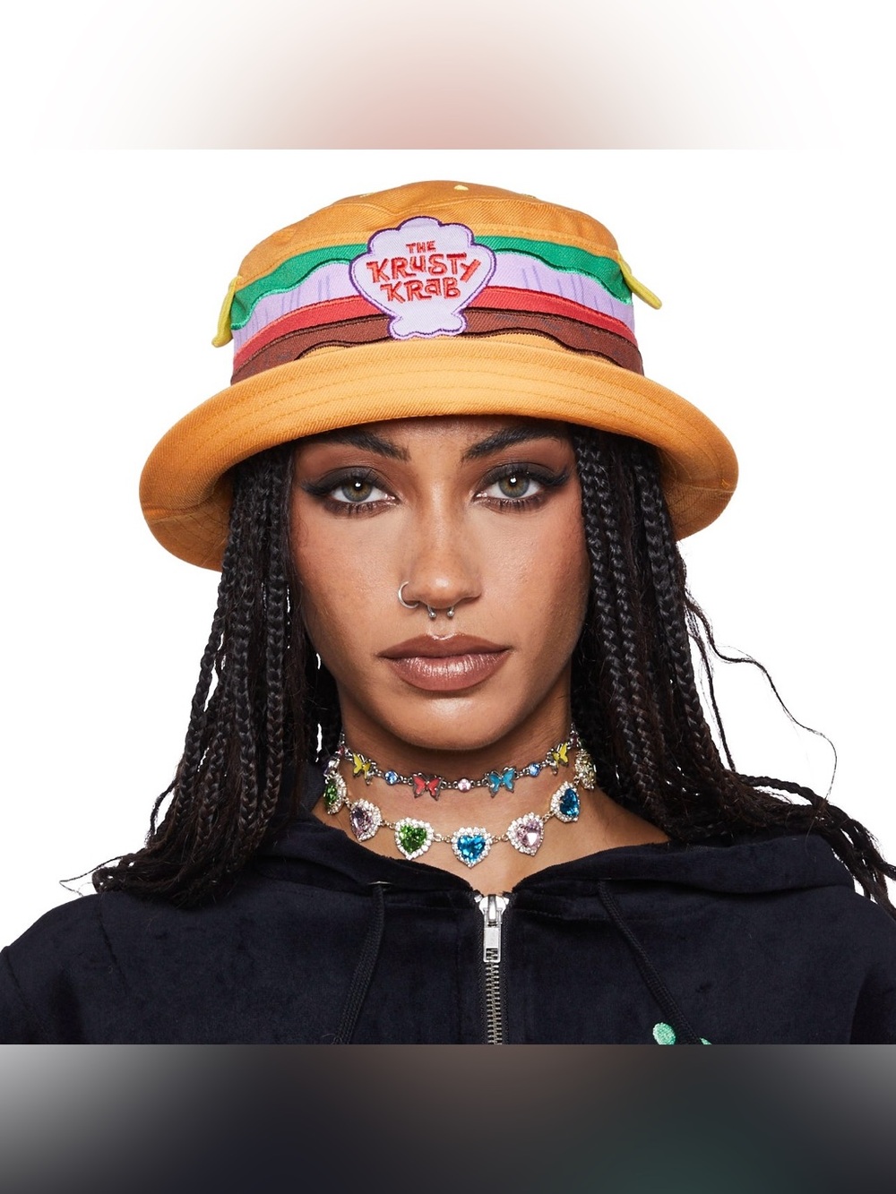 SpongeBob Krabby Patty Burger Bucket Hat Krusty Krab Cosplay Costume Dolls Kill